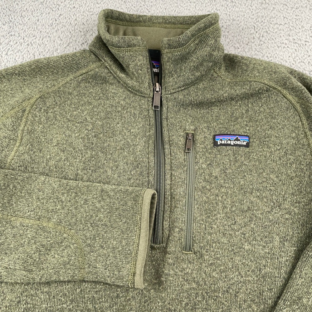 Patagonia Better Sweater Mens Medium Green 1/4 Zip Fleece Pullover Hiking 25522